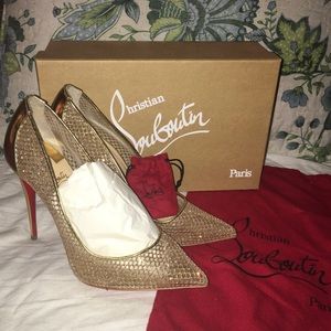 Christian Louboutin - Gold Fishnet Pump